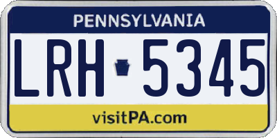 PA license plate LRH5345