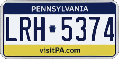 PA license plate LRH5374