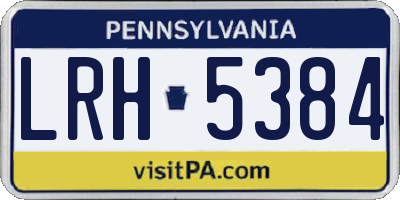 PA license plate LRH5384