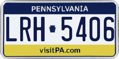 PA license plate LRH5406