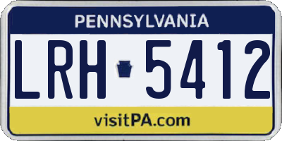 PA license plate LRH5412