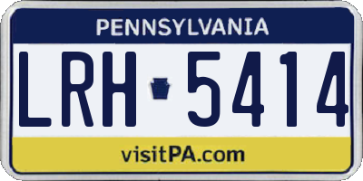 PA license plate LRH5414