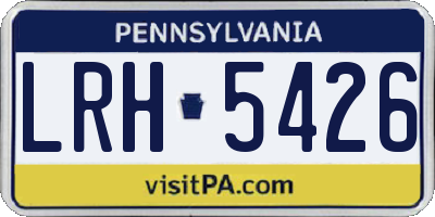 PA license plate LRH5426