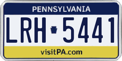 PA license plate LRH5441