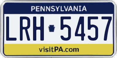 PA license plate LRH5457
