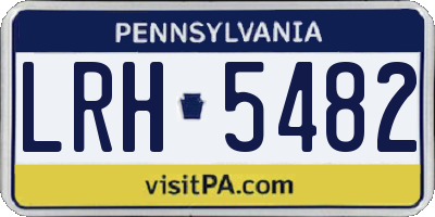 PA license plate LRH5482