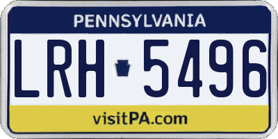 PA license plate LRH5496
