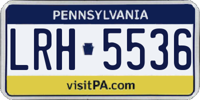PA license plate LRH5536