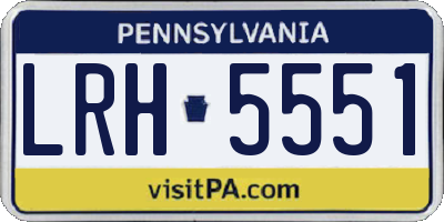 PA license plate LRH5551