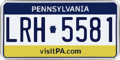PA license plate LRH5581