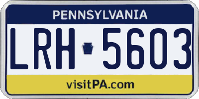 PA license plate LRH5603