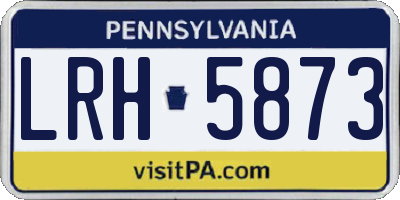 PA license plate LRH5873