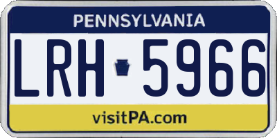 PA license plate LRH5966