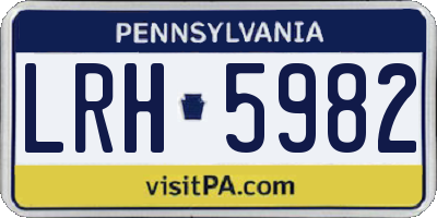 PA license plate LRH5982