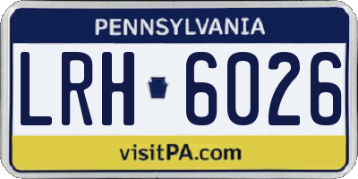 PA license plate LRH6026