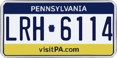 PA license plate LRH6114