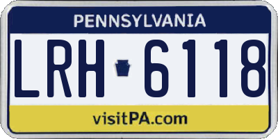 PA license plate LRH6118
