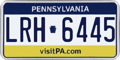 PA license plate LRH6445