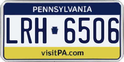 PA license plate LRH6506