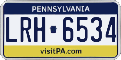 PA license plate LRH6534
