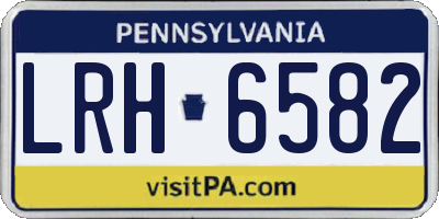 PA license plate LRH6582