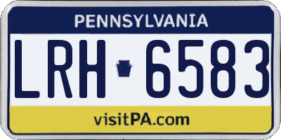 PA license plate LRH6583