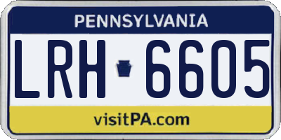PA license plate LRH6605