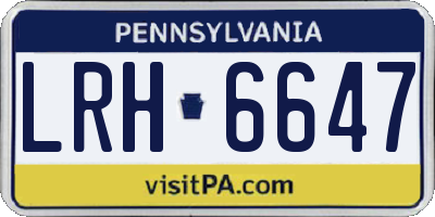 PA license plate LRH6647