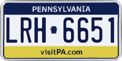 PA license plate LRH6651