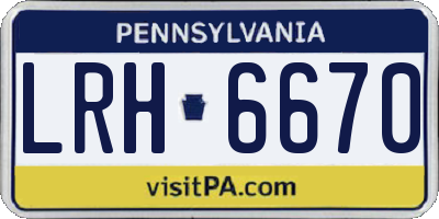 PA license plate LRH6670