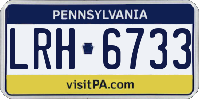 PA license plate LRH6733