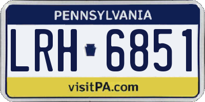 PA license plate LRH6851