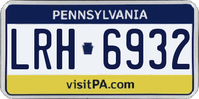 PA license plate LRH6932