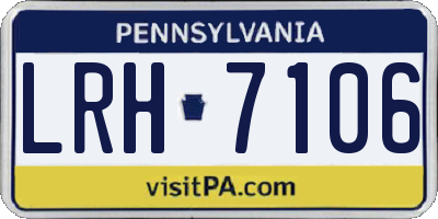 PA license plate LRH7106
