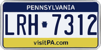 PA license plate LRH7312