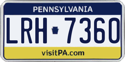 PA license plate LRH7360