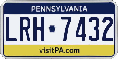PA license plate LRH7432