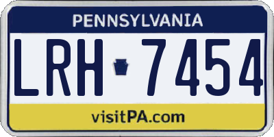 PA license plate LRH7454