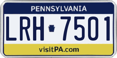 PA license plate LRH7501