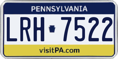 PA license plate LRH7522