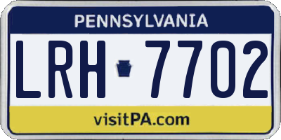 PA license plate LRH7702