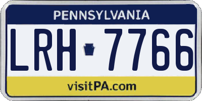 PA license plate LRH7766