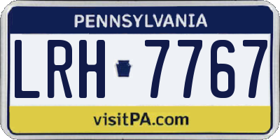 PA license plate LRH7767