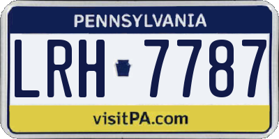 PA license plate LRH7787