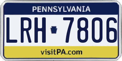 PA license plate LRH7806