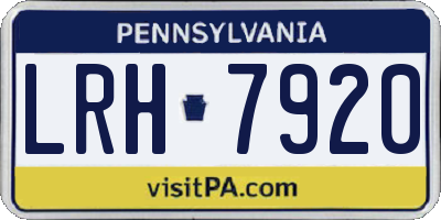 PA license plate LRH7920