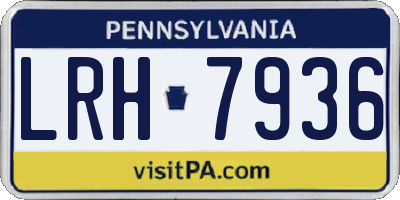 PA license plate LRH7936