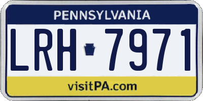 PA license plate LRH7971