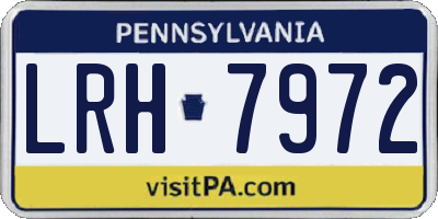 PA license plate LRH7972