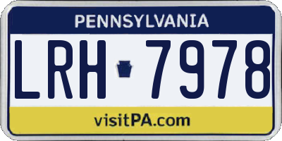 PA license plate LRH7978